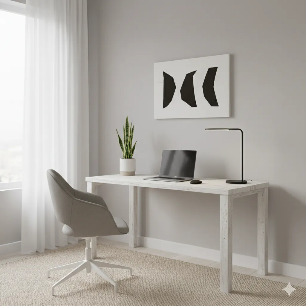 Minimalistische thuiswerkruimte